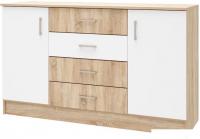 Комод Памир Беатрис 1400 (дуб сонома-белый глянец)