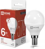Светодиодная лампочка In Home LED-Шар-VC 6Вт 230В Е14 4000К 570Лм 4690612020518