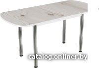 Кухонный стол ВВР Пластиковый раздвижной (бискайская сосна/подстолье прямое хром)