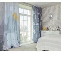 Комплект штор Этель Большие 1.45x2.6 м (серый/голубой, 2 шт)