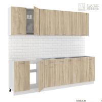 Готовая кухня Кортекс-мебель Корнелия Лира-лайт 2.5м без столешницы (дуб сонома)