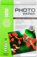 Фотобумага CACTUS Глянцевая A4 200 г/кв.м. 100 листов(CS-GA4200100)