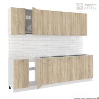 Готовая кухня Кортекс-мебель Корнелия Лира-лайт 2.6м без столешницы (дуб сонома)