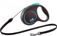 Поводок-рулетка Flexi Black Design S Cord 5 m (голубой)