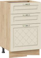 Шкаф напольный Трия Бьянка 1Н5Я3 (дуб крафт золотой/дуб ваниль)