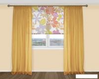 Комплект гардин Delfa Voile СТШ/Д-050 Voile/047 2x2.7 м (янтарно-золотой, 2 шт)