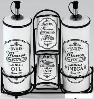 Набор для масла и уксуса с солонкой и перечницей Maestro Paris Maison MR-20030-04S