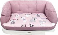 Лежак AntePrima Francine 86/FrancinePink/1 (S, розовый с собачками)