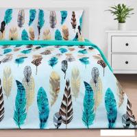 Постельное белье Этель Перья 2759793 (бирюзовый)