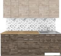 Готовая кухня Агута Альфа 2.2 (дуб эспрессо/дуб винтажный/дуб бунратти)