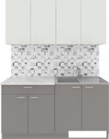 Готовая кухня Агута Альфа 1.6 (глиняный серый/холодный серый/этория)