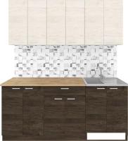 Готовая кухня Агута Альфа 1.8/60 (дуб темный/дуб светлый/дуб бунратти)