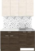 Готовая кухня Агута Альфа 1.4 (дуб темный/дуб светлый/этория)