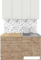 Готовая кухня Агута Альфа 1.4 (дуб золотой/холодный серый/дуб бунратти)