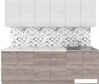 Готовая кухня Агута Альфа 2.4 (дуб пепельный/скандинавское дерево/опал светлый)