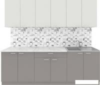 Готовая кухня Агута Альфа 2.4 (глиняный серый/холодный серый/этория)