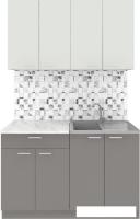 Готовая кухня Агута Альфа 1.2 (глиняный серый/холодный серый/этория)