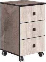 Тумба КМК Мебель 3Я Лондон 0467.4 (оникс/битон пайн светлый)