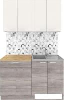 Готовая кухня Агута Альфа 1.2 (дуб пепельный/сатин/дуб бунратти)