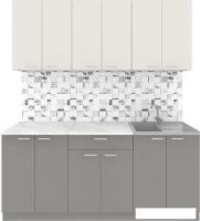 Готовая кухня Агута Альфа 1.8/60 (глиняный серый/сатин/опал светлый)