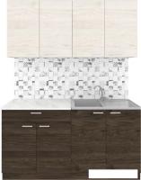 Готовая кухня Агута Альфа 1.6 (дуб темный/дуб светлый/опал светлый)