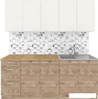 Готовая кухня Агута Альфа 2.0 (дуб золотой/сатин/дуб бунратти)