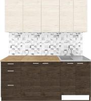 Готовая кухня Агута Альфа 1.8 (дуб темный/дуб светлый/дуб бунратти)