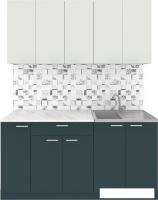 Готовая кухня Агута Альфа 1.5 (бензин/холодный серый/опал светлый)