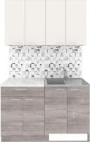 Готовая кухня Агута Альфа 1.2 (дуб пепельный/сатин/этория)