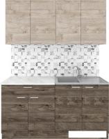 Готовая кухня Агута Альфа 1.6 (дуб эспрессо/дуб винтажный/этория)