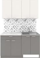 Готовая кухня Агута Альфа 1.4 (глиняный серый/сатин/этория)