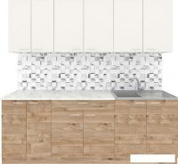 Готовая кухня Агута Альфа 2.2 (дуб золотой/сатин/этория)