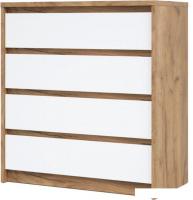 Комод Империал Мишель 4 ящика (дуб крафт золотой/белый жемчуг)