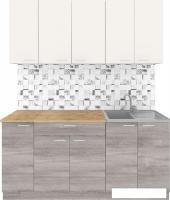 Готовая кухня Агута Альфа 1.7 (дуб пепельный/сатин/дуб бунратти)