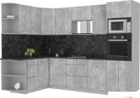 Готовая кухня Интерлиния Мила Лайт 1.68x2.8 левая (бетон/бетон/кастилло темный)