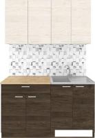 Готовая кухня Агута Альфа 1.4 (дуб темный/дуб светлый/дуб бунратти)