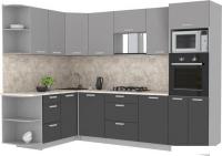 Готовая кухня Интерлиния Мила Лайт 1.68x2.8 левая (серебристый/антрацит/малага)