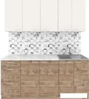 Готовая кухня Агута Альфа 1.8 (дуб золотой/сатин/этория)