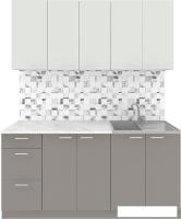 Готовая кухня Агута Альфа 1.6/60 (глиняный серый/холодный серый/этория)