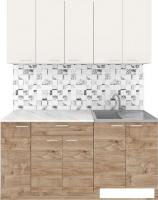 Готовая кухня Агута Альфа 1.5 (дуб золотой/сатин/этория)