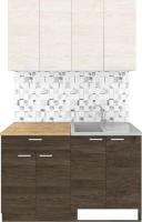 Готовая кухня Агута Альфа 1.2 (дуб темный/дуб светлый/дуб бунратти)