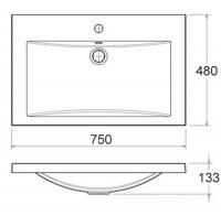 Умывальник Florentina Анита 75 74x48