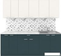 Готовая кухня Агута Альфа 2.2 (бензин/сатин/опал светлый)