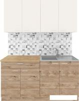 Готовая кухня Агута Альфа 1.6 (дуб золотой/сатин/дуб бунратти)