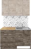 Готовая кухня Агута Альфа 1.2 (дуб эспрессо/дуб винтажный/дуб бунратти)