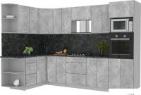 Готовая кухня Интерлиния Мила Лайт 1.68x3.0 левая (бетон/бетон/кастилло темный)