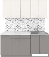 Готовая кухня Агута Альфа 1.7 (глиняный серый/сатин/опал светлый)