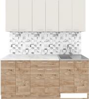 Готовая кухня Агута Альфа 1.8/60 (дуб золотой/сатин/опал светлый)