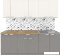 Готовая кухня Агута Альфа 2.2 (глиняный серый/сатин/дуб бунратти)
