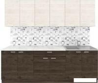 Готовая кухня Агута Альфа 2.4 (дуб темный/дуб светлый/этория)